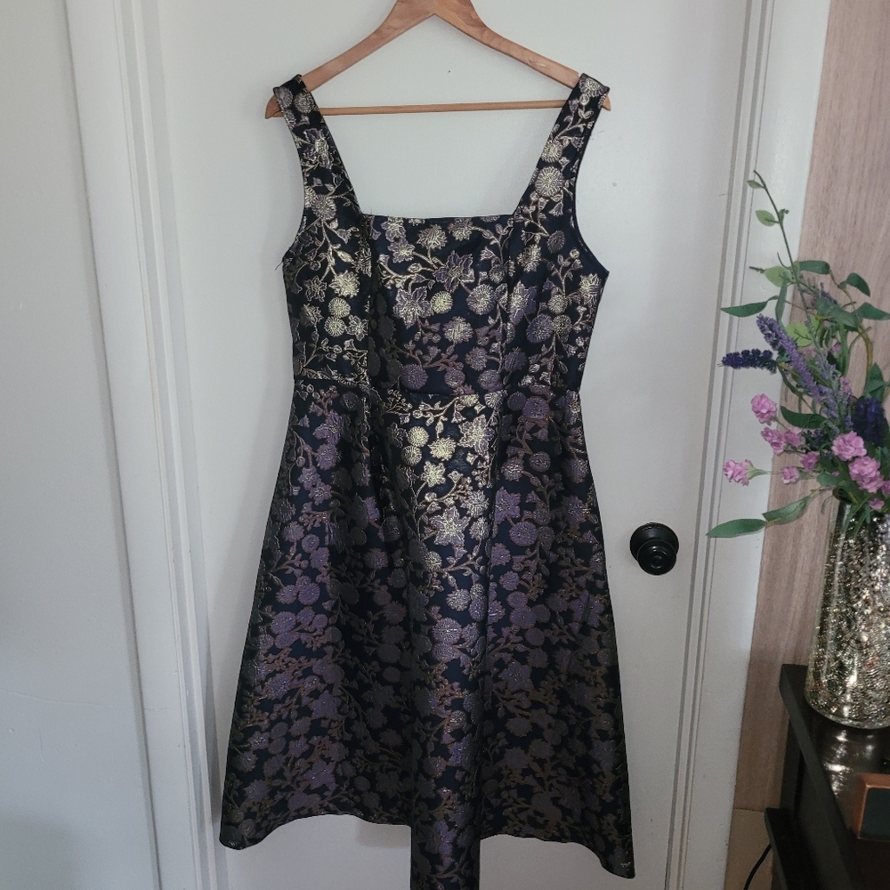 Francesca's Women's Navy and Gold Dress